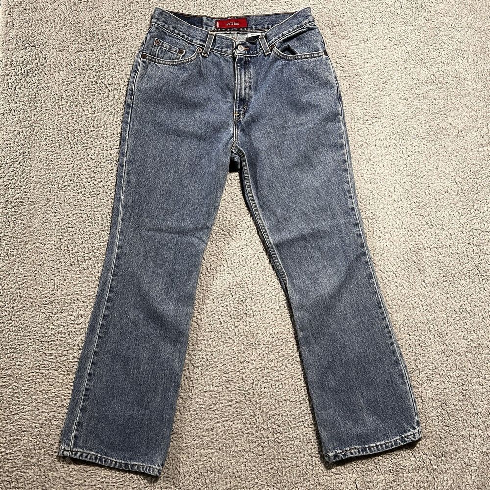 VTG Levis 517 Jeans Women 11 JR S Blue Bootcut Slim Fit Low Rise Denim‎ USA Made